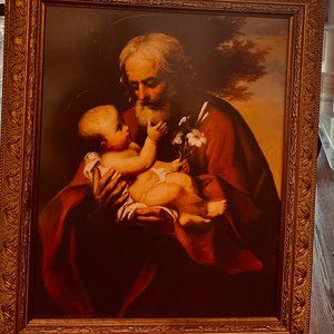 St Joseph and Baby Jesus with Wood frame